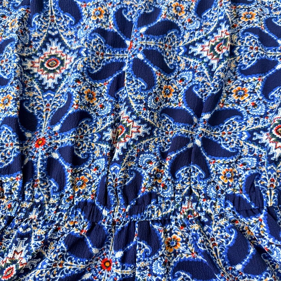 Show Me Your Mumu Blue Paisley Mandala Rosarita Romper XS - Picture 2 of 8